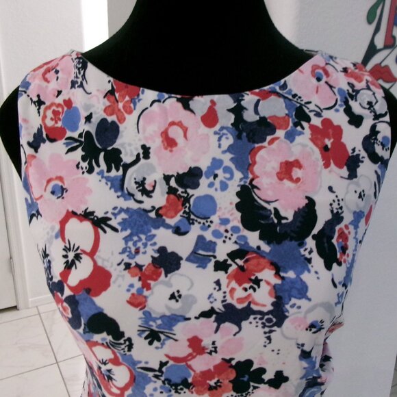 Ralph Lauren Floral Print Ruched Side Stretch Jersey Sleeveless Dress 6 - Picture 3 of 15